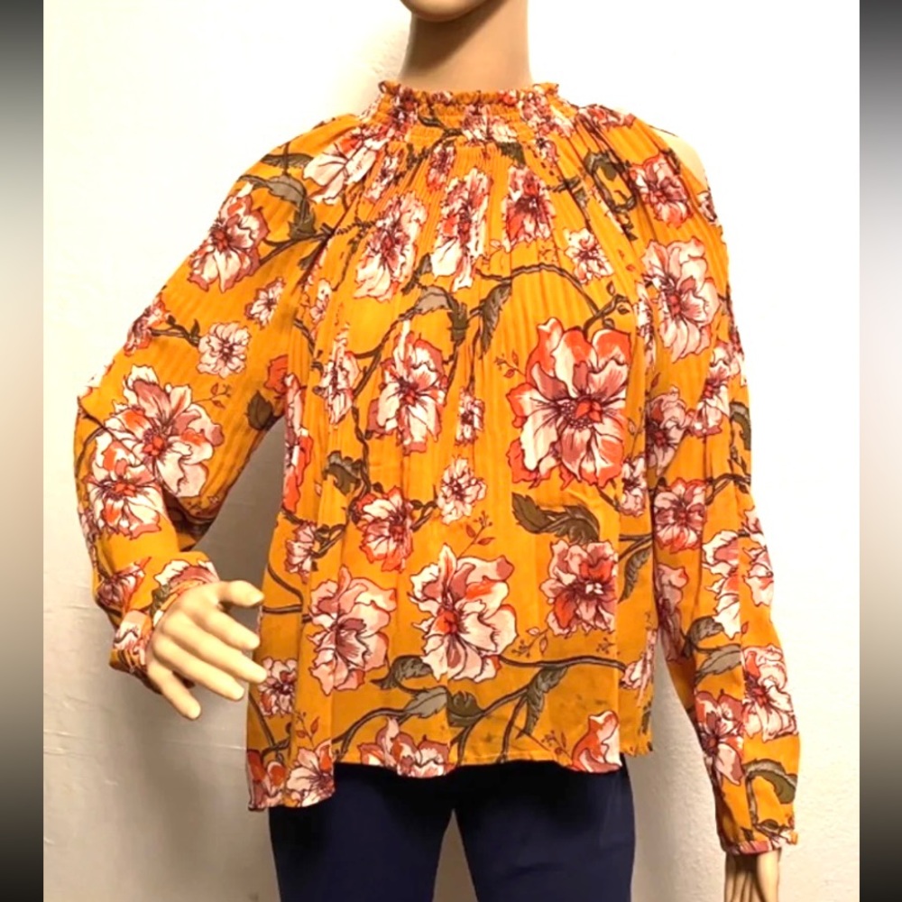 10159 floral orange top for woman size M